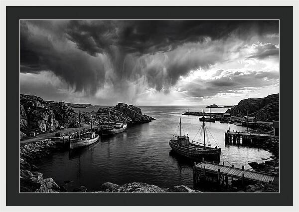 Coastal Vista In Black And White