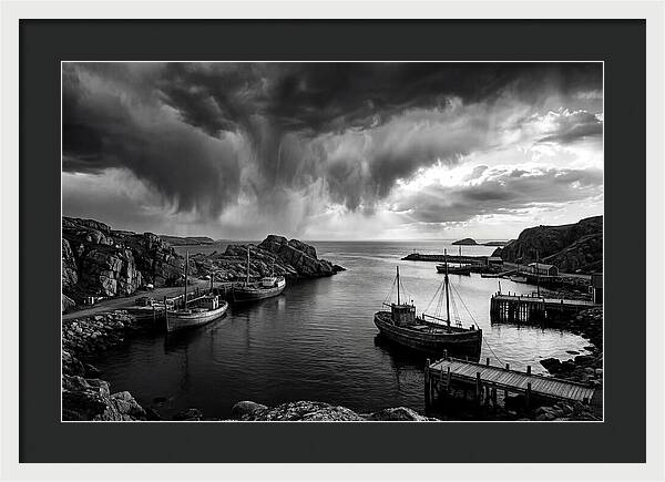 Coastal Vista In Black And White