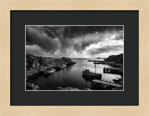 Coastal Vista In Black And White