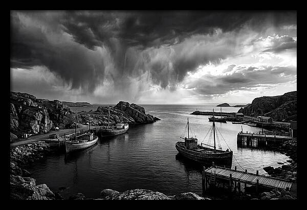 Coastal Vista In Black And White