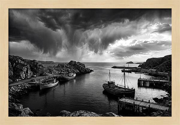 Coastal Vista In Black And White