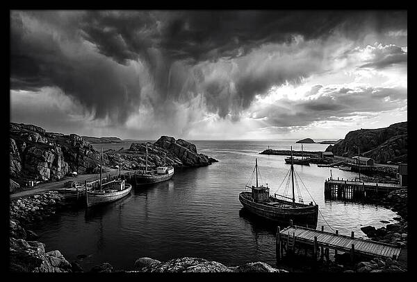 Coastal Vista In Black And White