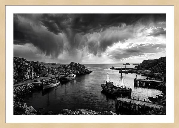 Coastal Vista In Black And White