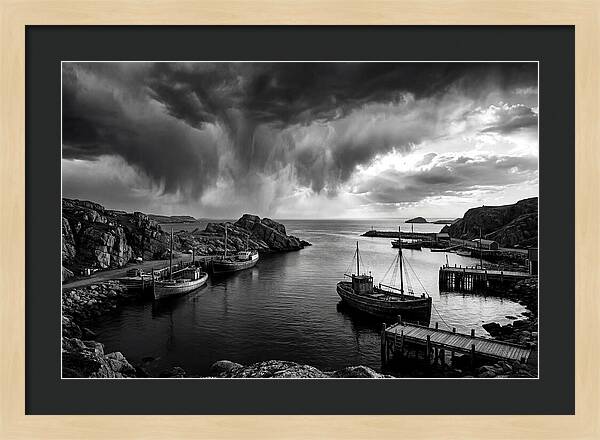 Coastal Vista In Black And White