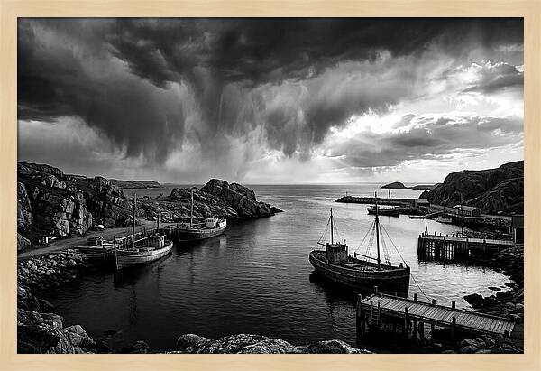 Coastal Vista In Black And White
