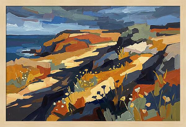 Coastal Wildflowers On Windswept Bluff