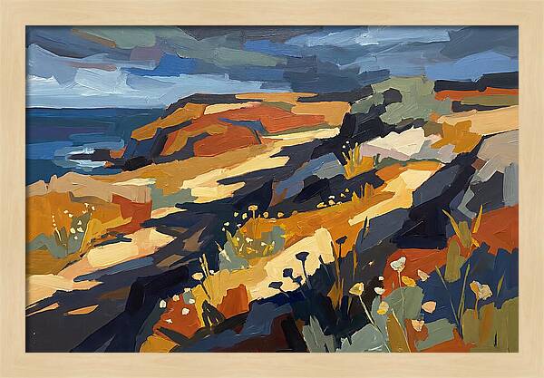 Coastal Wildflowers On Windswept Bluff