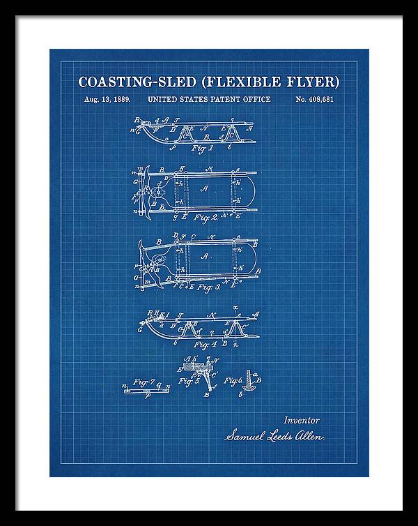 Coasting Sled Flexible Flyer Blueprint Patent Us408681a