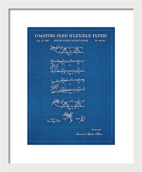 Coasting Sled Flexible Flyer Blueprint Patent Us408681a
