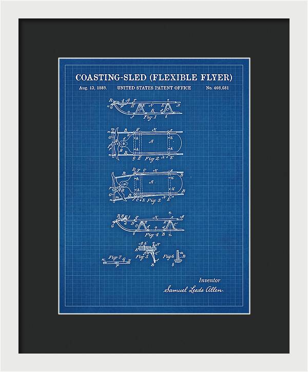 Coasting Sled Flexible Flyer Blueprint Patent Us408681a
