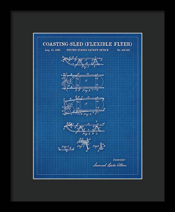 Coasting Sled Flexible Flyer Blueprint Patent Us408681a