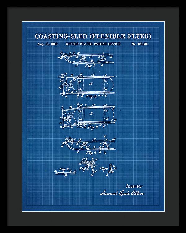 Coasting Sled Flexible Flyer Blueprint Patent Us408681a
