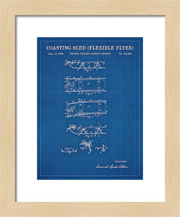 Coasting Sled Flexible Flyer Blueprint Patent Us408681a