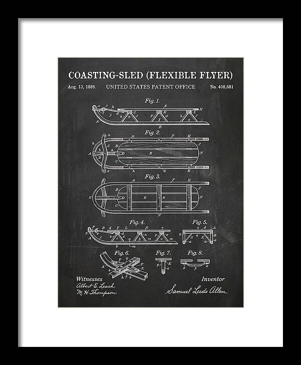 Coasting Sled Flexible Flyer Chalkboard Patent Us408681a