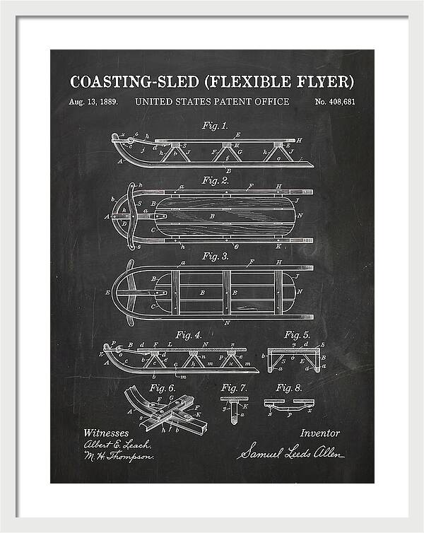 Coasting Sled Flexible Flyer Chalkboard Patent Us408681a