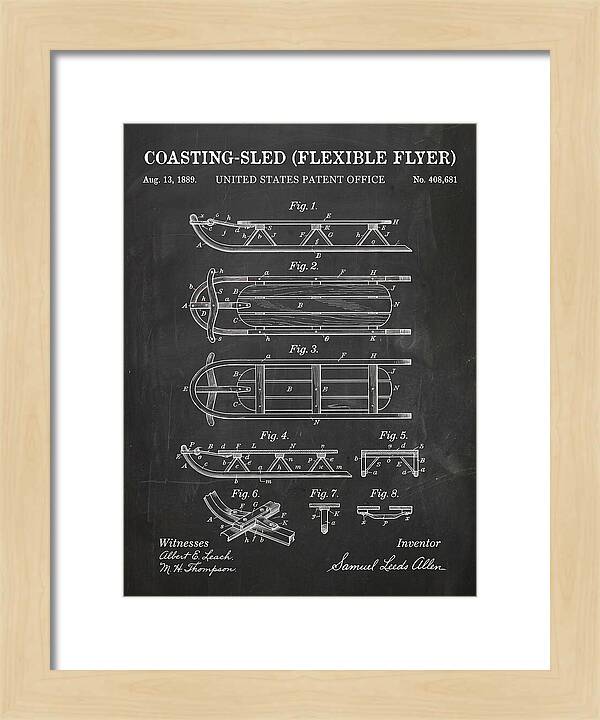 Coasting Sled Flexible Flyer Chalkboard Patent Us408681a