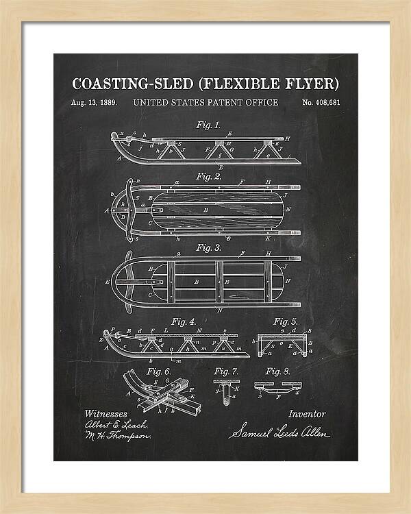 Coasting Sled Flexible Flyer Chalkboard Patent Us408681a