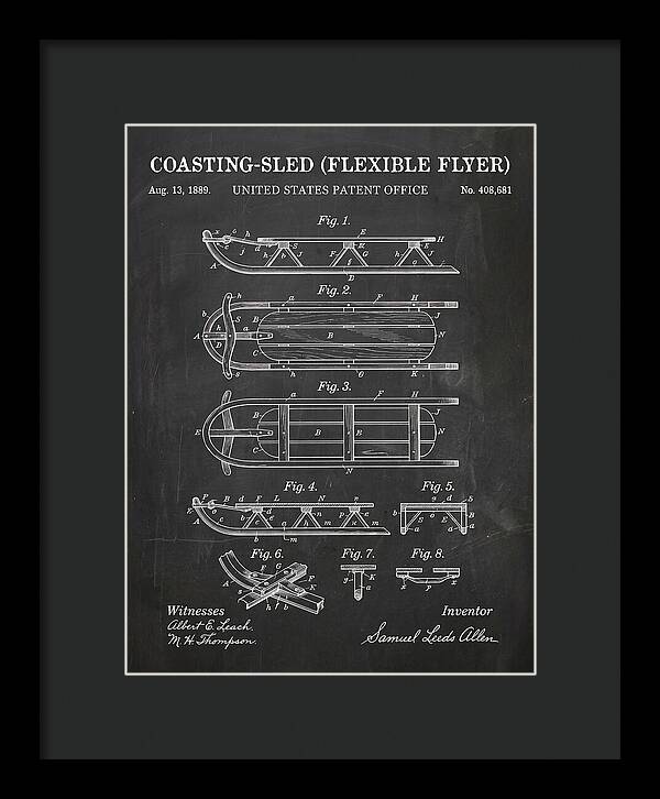 Coasting Sled Flexible Flyer Chalkboard Patent Us408681a