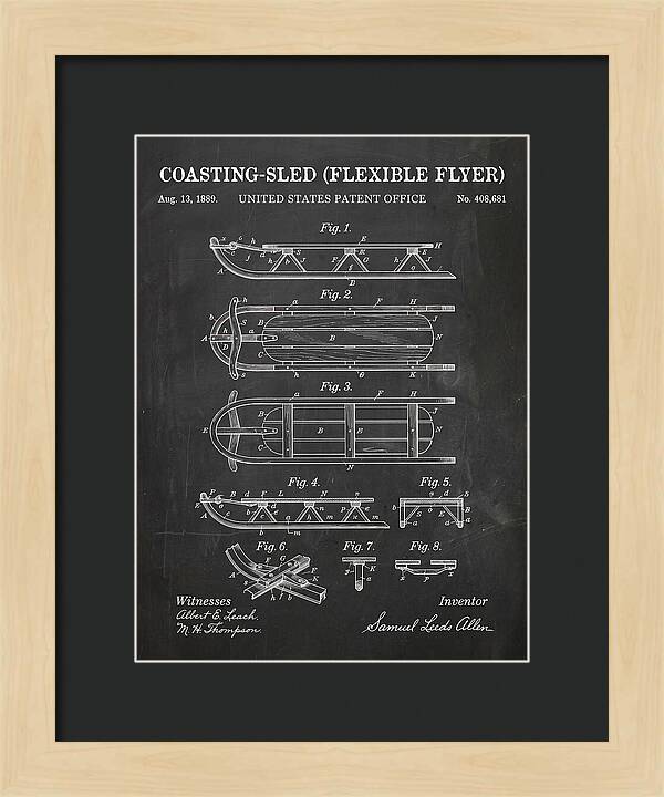 Coasting Sled Flexible Flyer Chalkboard Patent Us408681a