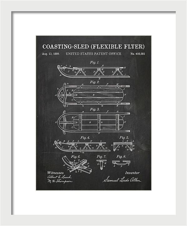 Coasting Sled Flexible Flyer Chalkboard Patent Us408681a