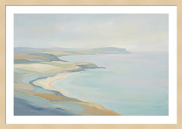 Coastline Curving Toward Distant Headland