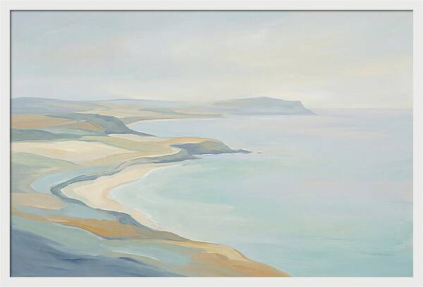 Coastline Curving Toward Distant Headland
