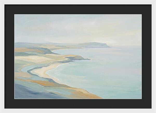 Coastline Curving Toward Distant Headland