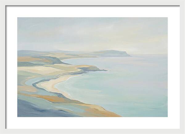Coastline Curving Toward Distant Headland