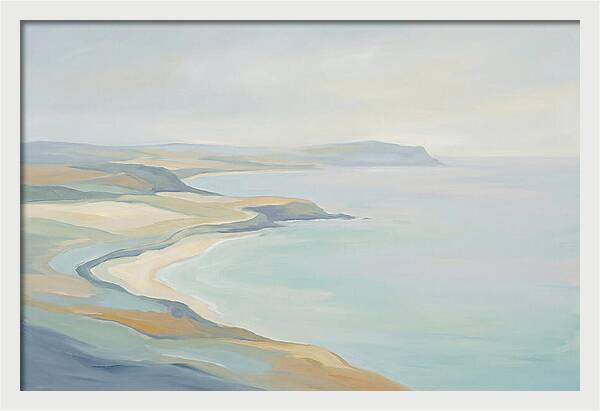 Coastline Curving Toward Distant Headland