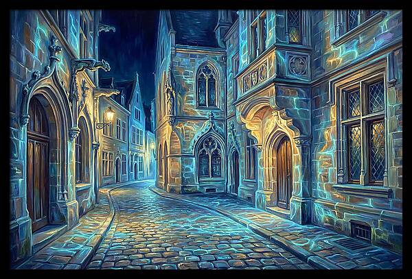 Cobblestone Street Scene