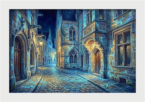 Cobblestone Street Scene
