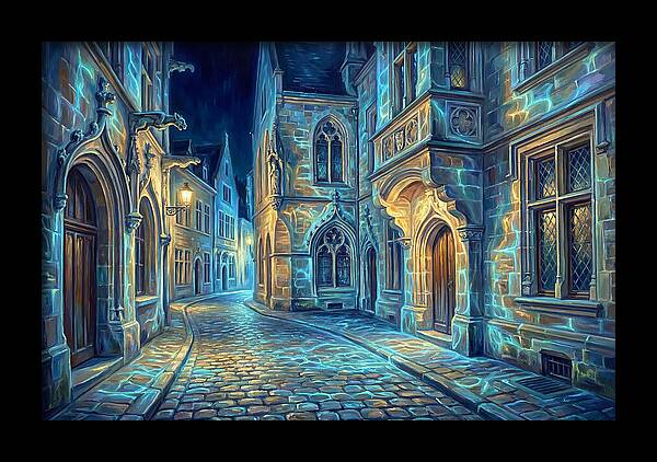 Cobblestone Street Scene