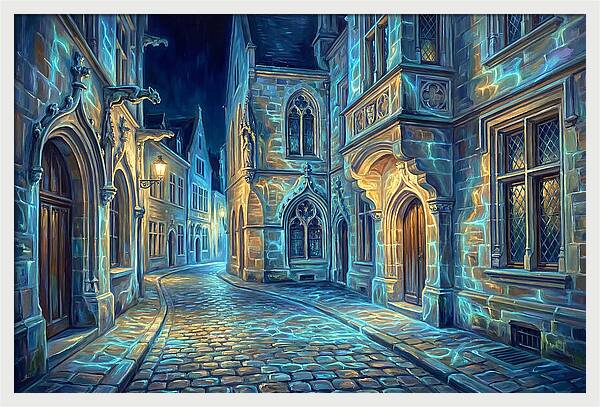 Cobblestone Street Scene