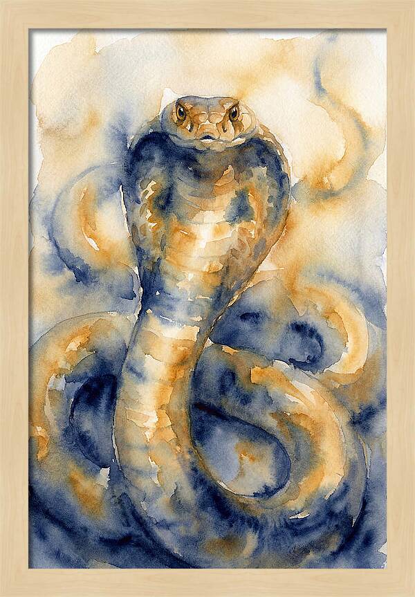 Cobra In Watercolor Hues