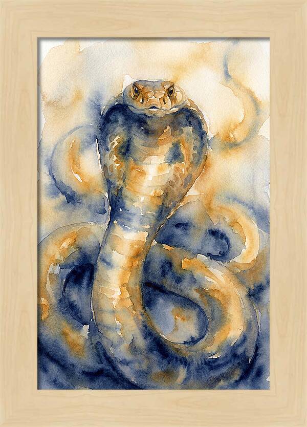 Cobra In Watercolor Hues