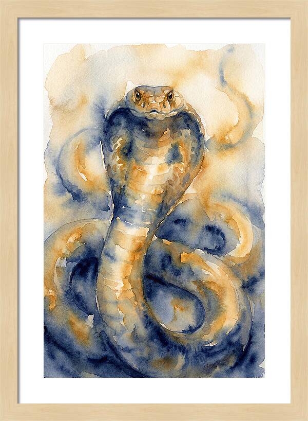 Cobra In Watercolor Hues