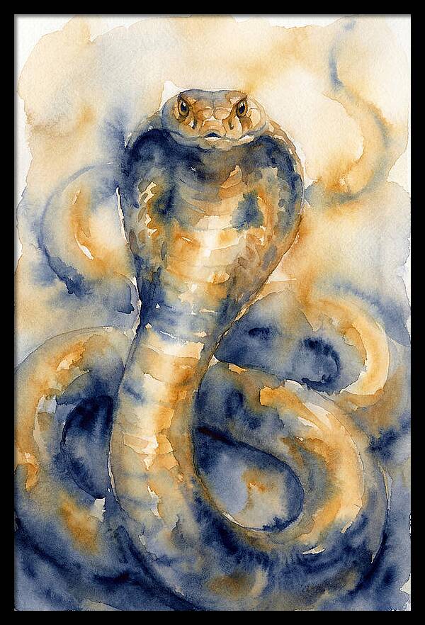 Cobra In Watercolor Hues