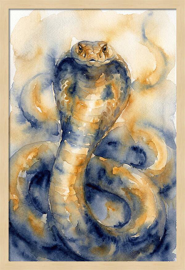 Cobra In Watercolor Hues