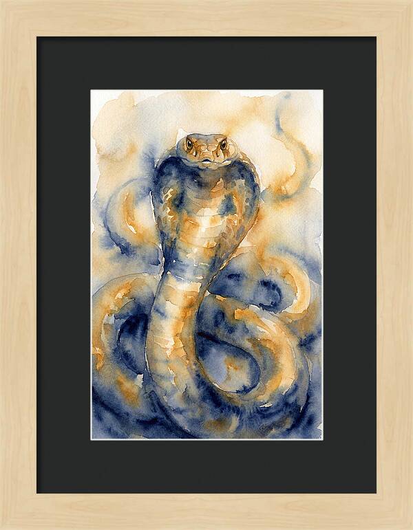 Cobra In Watercolor Hues