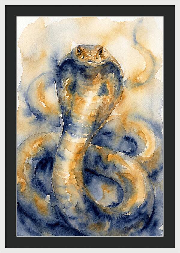 Cobra In Watercolor Hues