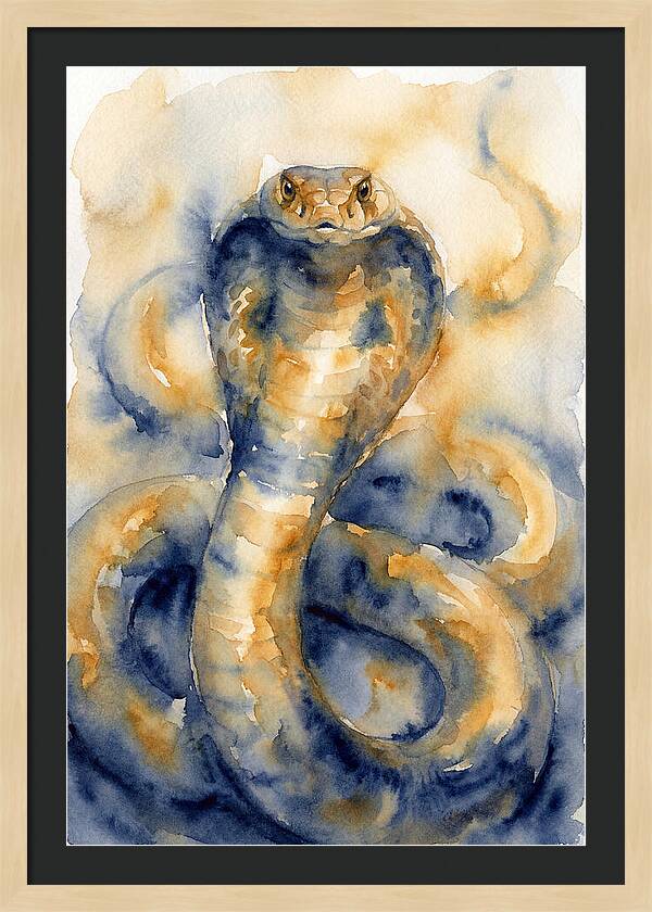 Cobra In Watercolor Hues