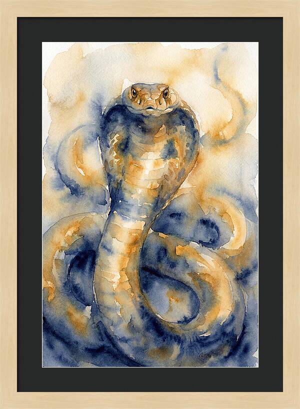 Cobra In Watercolor Hues