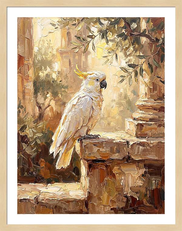 Cockatoo In Mediterranean Ruins