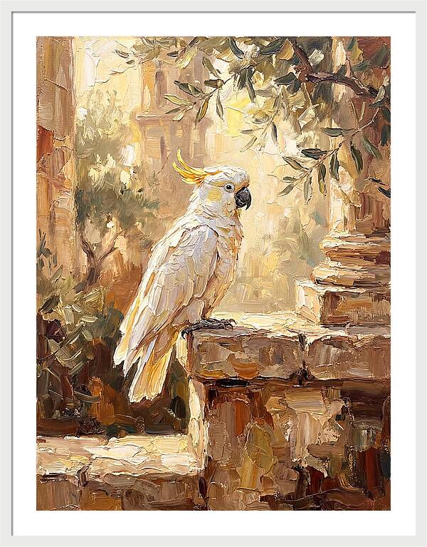 Cockatoo In Mediterranean Ruins