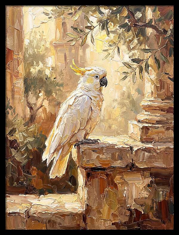 Cockatoo In Mediterranean Ruins