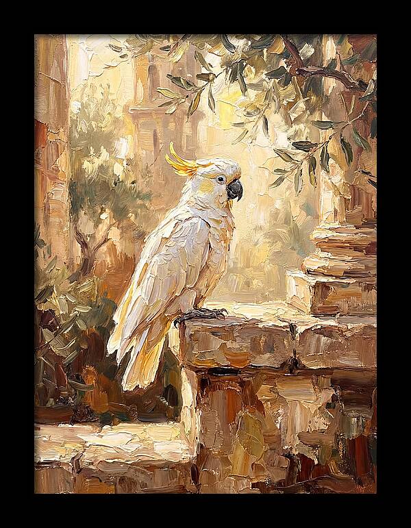 Cockatoo In Mediterranean Ruins
