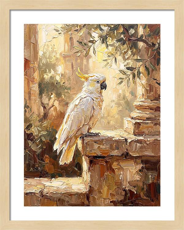 Cockatoo In Mediterranean Ruins