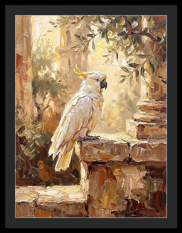 Cockatoo In Mediterranean Ruins