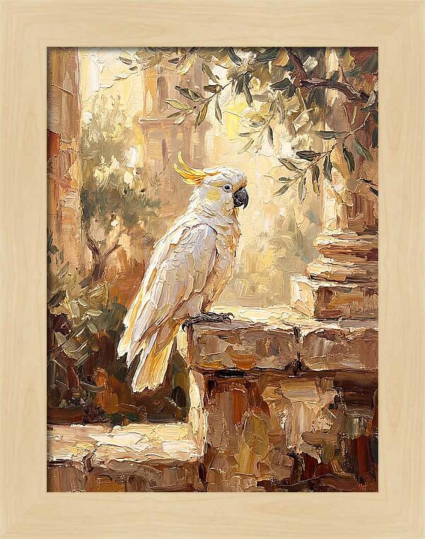 Cockatoo In Mediterranean Ruins