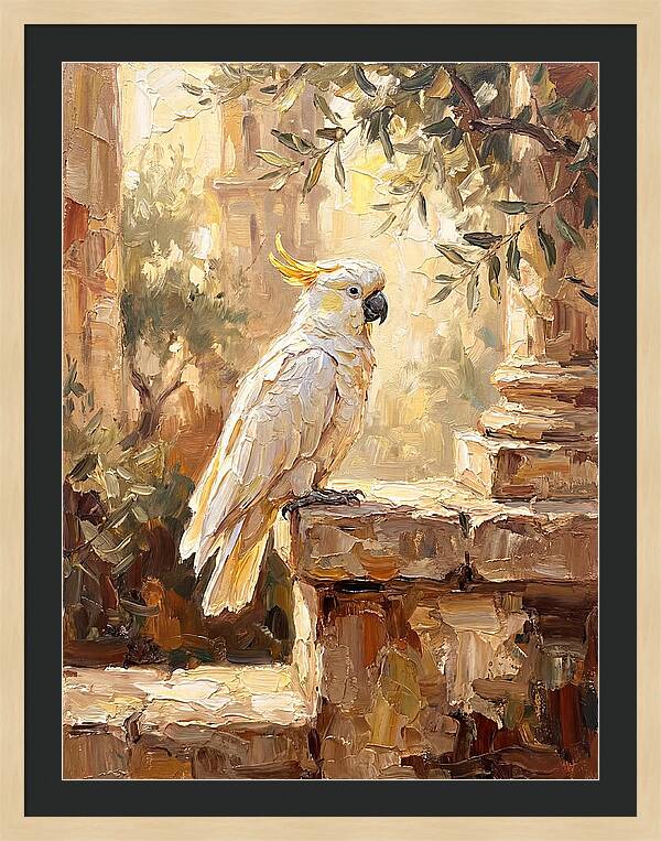 Cockatoo In Mediterranean Ruins